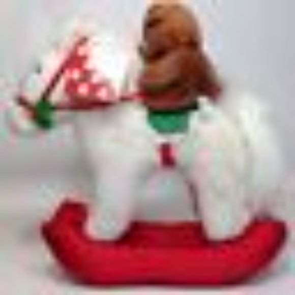 Dakin Christmas Rockers Rocking Horse and Teddy Bear Stuffed Animals 12" -1984 - Picture 4 of 12